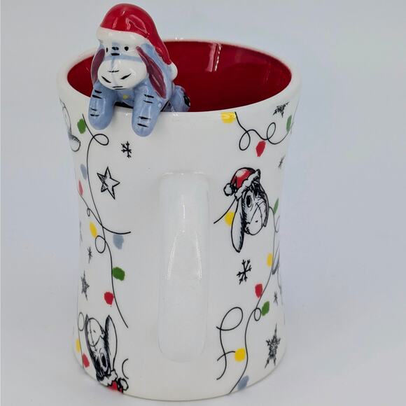 Disney Eeyore Christmas Mug Ceramic Sculpted Cup Hanger Winne The Pooh Holiday - Picture 5 of 11